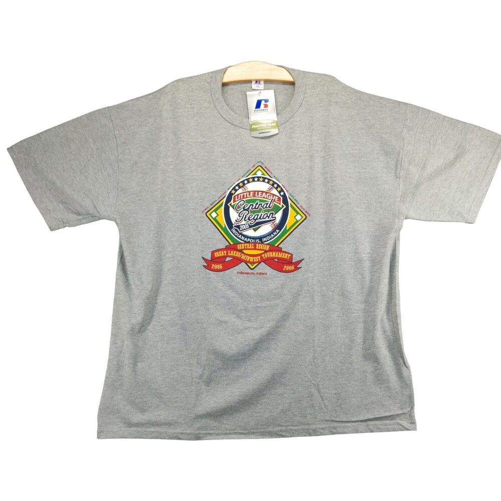 2006 Russell Athletic Little League Central Region T Shirt Size 2XL Gray W/Tags